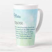 Tasse Latte Décembre Design Turquoise Birthstone (Angle droit)