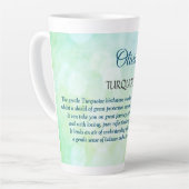 Tasse Latte Décembre Design Turquoise Birthstone (Angle gauche)