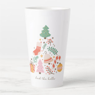 Tasse Latte Deck Les Halls Arbre De Noël