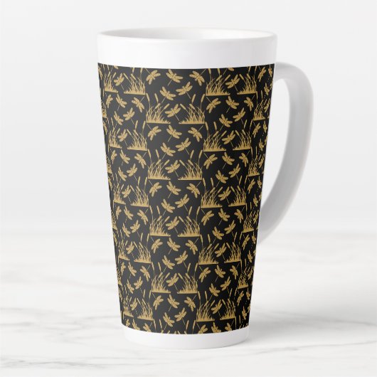 Tasse Latte Décor à motifs libellules (Angle droit)