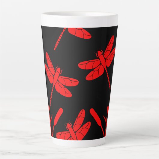 Tasse Latte Décor à motifs libellules (Devant)