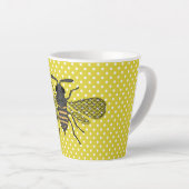 Tasse Latte Décor cadeau Motif BEE Jaune Polkadot tendance Nou (Angle droit)