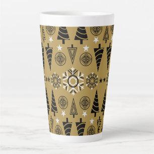 Tasse Latte Décor de Noël Art Nouveau