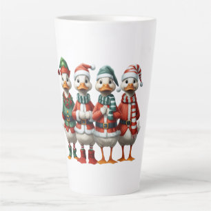 Tasse Latte Décor Festif de Noël Famille Canard