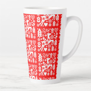 Tasse Latte Décor traditionnel nordique de Noël