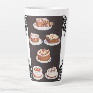 Tasse Latte Décoration retro de la glaçure de gâteau vintage