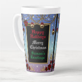 Tasse Latte Décorations de saison de vacances Cadre bleu (Angle gauche)