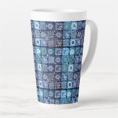 Tasse Latte Découpe victorienne bleue (Angle droit)