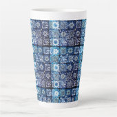 Tasse Latte Découpe victorienne bleue (Devant)