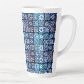 Tasse Latte Découpe victorienne bleue (Droite)