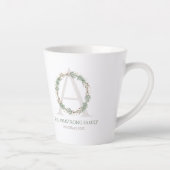 Tasse Latte Deep Sage Wreath Monogram Family Name Keepsake (Droite)