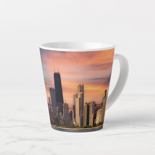 Tasse Latte Deep Sunset Chicago (Angle droit)
