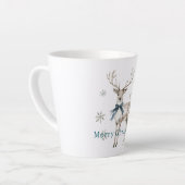 Tasse Latte Deer Blue Bow Snowflakes Christmas (Angle gauche)