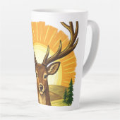 Tasse Latte Deer with Antlers Sunset Forest Hunter Gift (Angle droit)