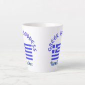 Tasse Latte Déesse grecque et drapeau de la Grèce (Devant)