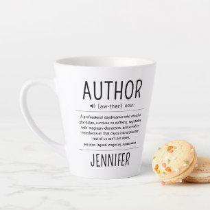 Tasse Latte Définition d'auteur écrivain drôle personnalisée