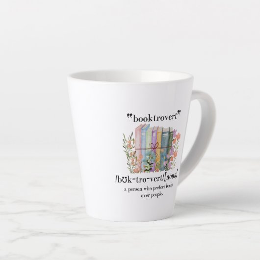 Tasse Latte Définition de "Booktrovert" (Angle droit)