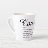 Tasse Latte Définition de cousin élégante en noir et blanc (Angle gauche)