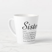 Tasse Latte Définition de meilleure soeur du monde Élégant Scr (Angle gauche)