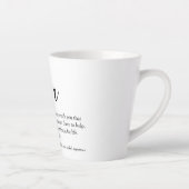Tasse Latte Définition de meilleure soeur du monde Élégant Scr (Droite)