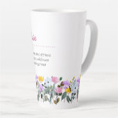 Tasse Latte Définition de nom avec bordure Fleur sauvage simpl (Angle droit)