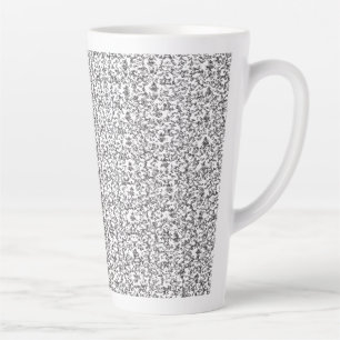 Tasse Latte Délicat, répétition motif floral gris clair sur un