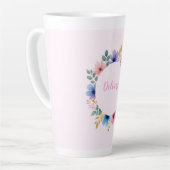Tasse Latte Délicate couronne florale (Angle gauche)