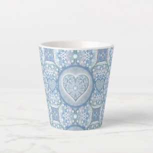 Tasse Latte Dentelle en céramique bleu clair