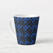 Tasse Latte Dentelle florale noire (Angle gauche)