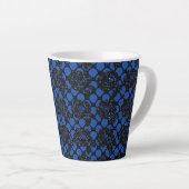 Tasse Latte Dentelle florale noire (Angle droit)