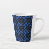 Tasse Latte Dentelle florale noire (Droite)