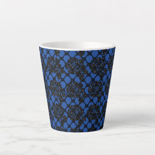 Tasse Latte Dentelle florale noire
