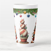 Tasse Latte Des arbres topiaires de Noël fantaisistes (Devant)