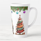 Tasse Latte Des arbres topiaires de Noël fantaisistes (Droite)