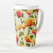 Tasse Latte Des pavots brillants (Angle droit)