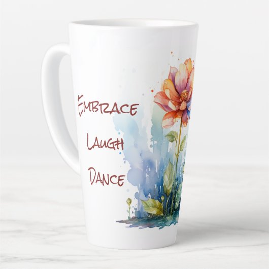 Tasse Latte Design aquarelle (Angle gauche)