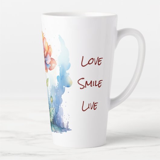 Tasse Latte Design aquarelle (Droite)