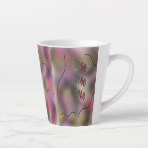 Tasse Latte Design blanc violet d'art mélancolique
