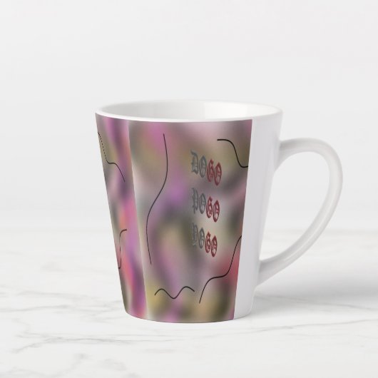 Tasse Latte Design blanc violet d'art mélancolique (Droite)