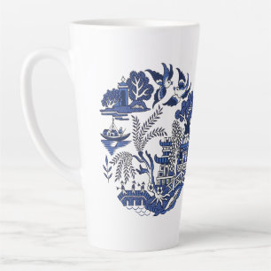 Tasse Latte Design classique de la Chine de saule bleu