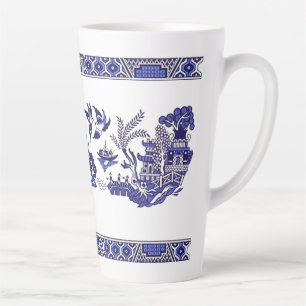 Tasse Latte Design classique de saule bleu