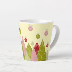 Tasse Latte Design coloré d'arbre de Noël