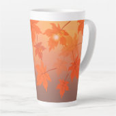 Tasse Latte Design d'automne avec feuilles d'érable et effet b (Angle droit)