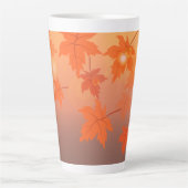 Tasse Latte Design d'automne avec feuilles d'érable et effet b (Devant)