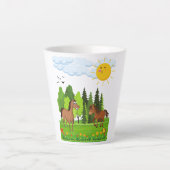 Tasse Latte Design de petits chevaux pour les enfants (Devant)
