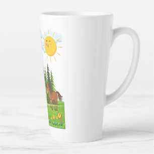 Tasse Latte Design de petits chevaux pour les enfants
