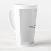 Tasse Latte Design élégant moderne minimaliste Silver Grey (Angle gauche)