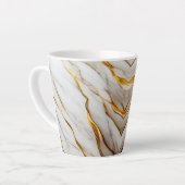 Tasse Latte Design en marbre blanc et or Impression en pierre (Angle gauche)