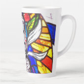 Tasse Latte Design en verre tendu avec la figure religieuse. (Droite)