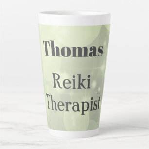 Tasse Latte Design étincelant Reiki Therapist personnalisé